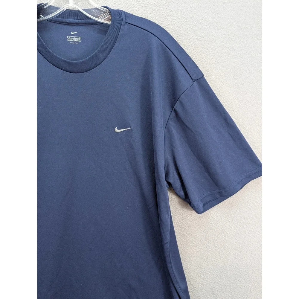 Nike Men's Dri-FIT Short Sleeve Athletic‎ Swoosh Logo T-Shirt Navy Blue Size L